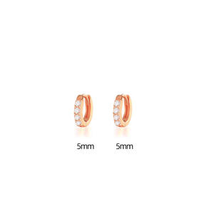 Orecchini a cerchio placcati in oro rosa per donna, stile classico, gioielli in lega di zinco, diametro interno 5 mm E1331 - Product Image 4
