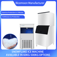 Machine à glace pilée électrique commerciale en acier inoxydable, capacité de stockage de 60 kg, fabrication automatique par engrenages, 220V 1160W