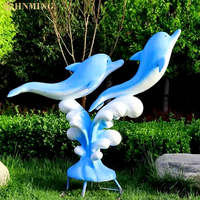 Sculptures d'animaux en résine de grande taille et statues de dauphins en fibre de verre très vendues pour la décoration de places publiques