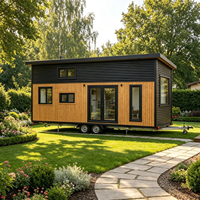 Maison conteneur modulaire personnalisable en usine, maison mobile, kits de chalets en bois, villas en bois SIPs, alimentées à l'énergie solaire, écologiques