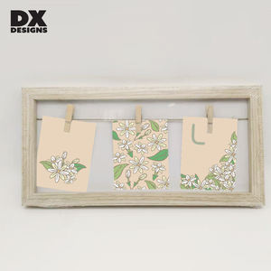 DX Designs Art Déco Design <span class=keywords><strong>Cadre</strong></span> <span class=keywords><strong>photo</strong></span> tridimensionnel <span class=keywords><strong>Cadre</strong></span> en bois carré <span class=keywords><strong>avec</strong></span> <span class=keywords><strong>corde</strong></span> à clip Taille personnalisée Mode Design classique - Product Image 3
