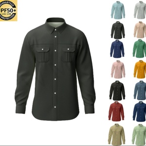 Camisa de Pesca Personalizada de Manga Larga, Poliéster de Secado Rápido, Transpirable, Protección UV, Cuello con Botones, Camisa de Pesca para Hombre - Product Image 1