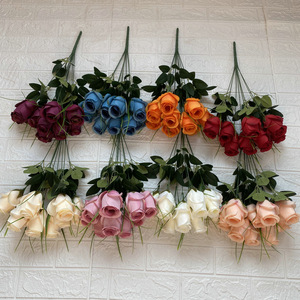Bouquet de roses artificielles Suzume Ii à 9 têtes, 45 cm, bleu et crème, pour la décoration de la maison, mariage - Product Image 3