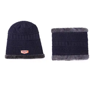 Morbido addensare cappello lavorato a maglia di lana invernale personalizzato di lusso caldo di lana caldo uomo cappello di Cashmere collo caldo inverno Kitted cappelli da sci Beanie