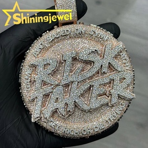 <span class=keywords><strong>Pendentif</strong></span> en argent sterling 925 GRA Moissanite Pass Diamond Test Letters Hip Hop - Product Image 2