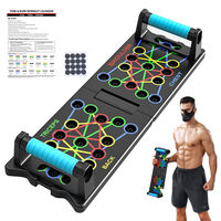 Plateforme d'entraînement abdominale portable, pliable, antidérapante et confortable avec barres de pompes intégrées