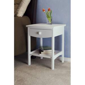 Table d'appoint DB Claire finition blanche pour meubles de chambre à coucher - Product Image 1