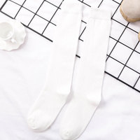 Chaussettes hautes en coton uni pour femmes, chaussettes empilées décontractées style JK pour étudiantes, chaussettes chauffe-jambes tendance pour usage quotidien