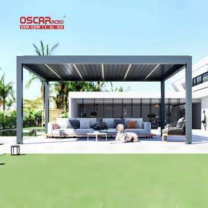 Gazebo en aluminium 3X3M Abri extérieur imperméable avec portes pliantes coulissantes Patio de jardin Pergola de jardin - Product Image 3