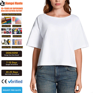Camiseta de Alta Calidad con <span class=keywords><strong>Cuello</strong></span> Redondo, 100% Algodón, Impresión Personalizada, Manga Corta, Blanca, Holgada, para <span class=keywords><strong>Mujer</strong></span> - Product Image 1