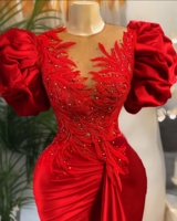 Robe de soirée élégante et stylée, style sirène, longue, en dentelle noire avec fleurs