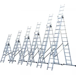 Three Layers Extension Aluminium <b>Step</b> Ladder With 3 X 8 Rungs Maximum Working Height of <b>Foldable</b> - Product Image 5