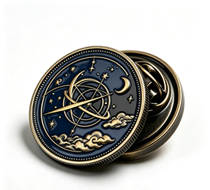 Insignia de Metal Esmaltado Personalizada, Emblema Redondo de Solapa, Estilo Moneda en Tono Bronce Fundido, para Uniforme o Regalo - Product Image 2