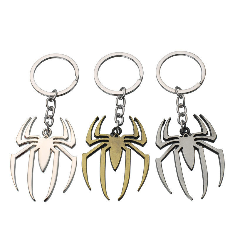 New Arrival 3D Cartoon Spider Man Metal Key Chain Spider Keychain