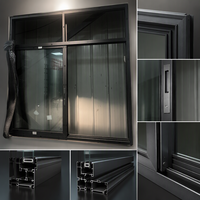 Fenêtre coulissante en aluminium, cadre de fenêtre en verre, fenêtre en aluminium avec revêtement en poudre pour balcon