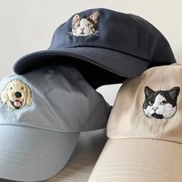 Dropshipping regalo Retro bordado Animal patrón gorra de béisbol mujer cabeza grande circunferencia pato lengua sombrero