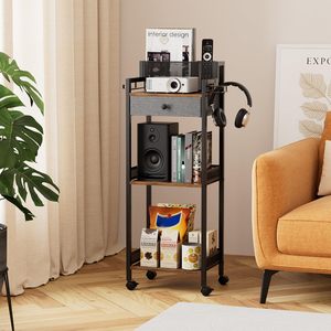 Étagère à serviettes de salle de bain avec tiroir, unité de <span class=keywords><strong>rangement</strong></span> mobile à 3 niveaux en métal avec porte-papier toilette et ensemble de serviettes - Product Image 5