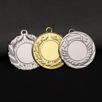 Médaille vierge en alliage de zinc multi-formes de qualité supérieure, finition polie, personnalisable avec gravure laser au centre, pour événements sportifs et récompenses d'entreprise