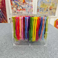 Boîte de rangement personnalisée en acrylique transparent pour fils à broder, organisateur de fils à point de croix, cadeau pour les brodeuses