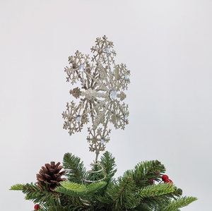 Décoration de Noël pour sapin de Noël, flocon de neige scintillant champagne de 11 pouces, décoration de Noël pour la maison - Product Image 3