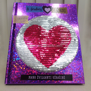 Children's Hardcover <strong>Book</strong> with Heart Sequin Cover &amp; Die-Cut Animal Shape with led light - Product Image 5