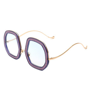 Xanadawn - Women Round Irregular Geometric Glitter Fashion Sunglasses - Product Image 6