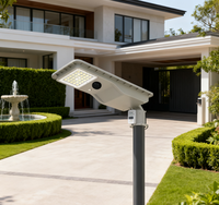 Lampe solaire tout-en-un avec contrôle de la lumière et du temps, 18 W, avec base en alliage d'aluminium, haut lumen, provenant d'une usine chinoise