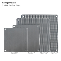 Filtre à poussière pour ventilateur PC en PVC noir découpable de 80 mm, 90 mm, 120 mm, 140 mm, anti-poussière, boîtier de protection contre la poussière, maille de refroidissement pour ordinateur, protection contre la poussière fine
