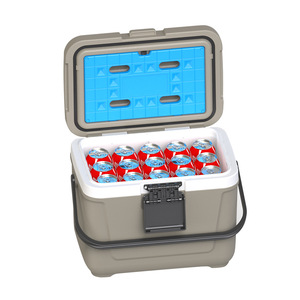 กล่องเก็บความเย็นกลางแจ้ง 20Qt 19L ตู้เย็นแบบพกพาสำหรับแคมป์ปิ้ง รถยนต์ ปิกนิก สีเทา สีเขียวขุ่น สีน้ำเงินเข้ม - Product Image 1