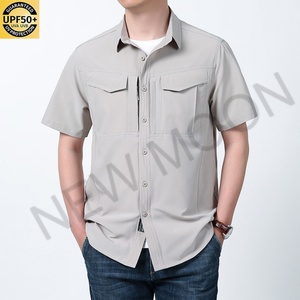 Chemise de pêche multi-poches pour homme, protection UV, séchage rapide, manches courtes, boutonnée - Product Image 2