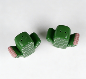 Ensemble sel et poivre en forme de <span class=keywords><strong>cactus</strong></span> vert - Cadeau écologique amusant pour les amateurs de plantes - Décoration de table de cuisine - Bouteilles à épices en céramique mignonnes - Product Image 3