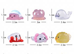 Vente en gros de <span class=keywords><strong>créatures</strong></span> marines exotiques et fantaisistes, poissons, scorpions, diorama en résine translucide luminescente, décoration aquatique, breloques 3D - Product Image 2