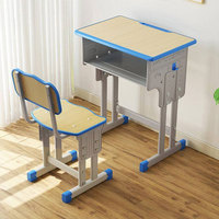 Ensemble Bureau et Chaise Réglables pour École Primaire et Maternelle - Bureau et Chaise de Classe à Hauteur Réglable