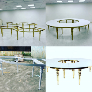 Base per Tavolo <span class=keywords><strong>da</strong></span> Banchetto Modulare con Gambe a Bolla in Acciaio Inossidabile Dorato, Struttura Curva a Serpentina per Tavoli <span class=keywords><strong>da</strong></span> Matrimonio - Product Image 2