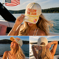Casquette de baseball structurée à 5 panneaux Dymf personnalisée avec broderie multicolore 3D à carreaux et cordon, idéale pour les vacances en extérieur, unisexe