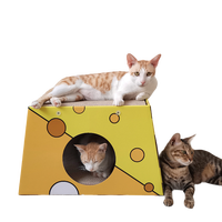Haute Qualité Pet Chat Portable Maison Boîte Pliable Chat Abri Grand Intérieur Carton Durable Pet Maison Mignon Carton Chat Maison