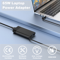 Adaptador de Cargador para Portátil USB C Tipo C de 65 W para HP Chromebook 14 13 X360 G5 14-ca051wm 14-ca061dx