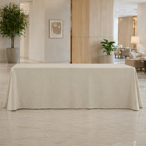 Custom Size Linen Look Rectangular <b>Tablecloth</b> Commercial Grade Banquet Table Linen for Event Rental Bulk Supply - Product Image 1