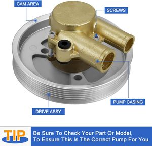 Pièces de bateau pompe à eau de mer pour moteurs <span class=keywords><strong>Volvo</strong></span> <span class=keywords><strong>Penta</strong></span> 4.3 5.0 5.7 V8 V6 remplace 21212799 3812519 vilebrequin monté <span class=keywords><strong>hors</strong></span>-<span class=keywords><strong>bord</strong></span> brut - Product Image 2