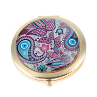 Miroir de maquillage compact en pierre précieuse, style turc du moyen-orient, impression de modèles, cadeaux promotionnels, miroir de poche