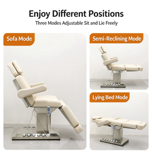 Sillón Eléctrico de Belleza Facial con 4 Motores, Cama Cosmética Ajustable con Control Remoto y Control de Pie para Salón, Spa, Tatuajes y Microblading - Product Image 5