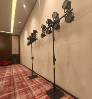 Support de lumière d'affichage portable pliable et réglable en aluminium de 1,45 à 2,58 m, base en fer, capacité de charge de 60 kg