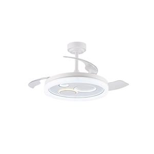 Ventilador de Techo LED de Alto Brillo con 4 Aspas, Motor de CC de 6 Velocidades, Luz, Control Remoto, Moderno, para Sala de Estar, Comedor, Dormitorio, Cuerpo de Hierro - Product Image 1