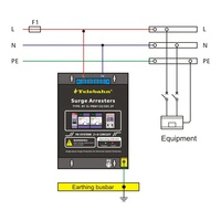 Parasurtenseurs de tension transitoire AC Telebahn 385V 60-120kA, boîtier de protection contre les surtensions SPD pour alimentation monophasée, logo personnalisé