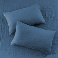 Ensemble de housse de couette de literie 100% coton lavé, aspect lin, texturé, respirant, durable, doux, confortable, ensemble de couette