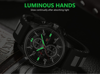 Montre chronographe à quartz pour homme, boîtier en or rose, cadran bleu, marqueurs lumineux, date, bracelet en silicone, sport