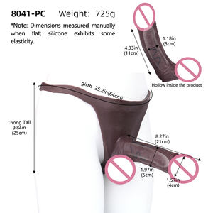 7.87 pouces café creux Silicone <span class=keywords><strong>gode</strong></span> <span class=keywords><strong>string</strong></span> pour Couple réaliste pénis Extender pour jeu intime StrapOn pénis retard temps <span class=keywords><strong>string</strong></span> - Product Image 6