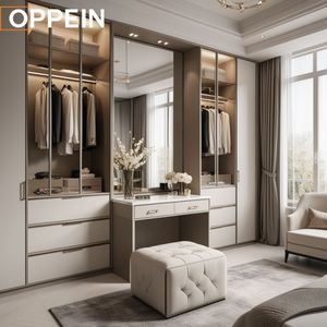 For Oppein Customized 5 X 3 Meters Melamine Cabinets with Dressing Furniture <strong>Inserts</strong> Modern Style Closet Organizers <strong>Wardrobe</strong> - Product Image 3