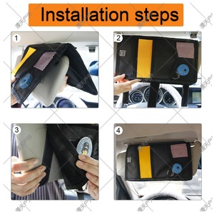<b>Car</b> <b>Visor</b> Organizer 14.1x12.2inch Oxford Cloth Storage Bag With Card Holder Document Pocket Black - Product Image 3