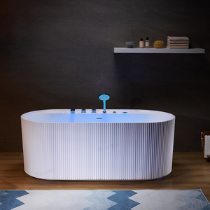 <span class=keywords><strong>Baignoire</strong></span> autoportante en acrylique Roewebath WB8064L 1,7 m avec massage combiné air et hydromassage, 10 jets d'hydromassage, hydrothérapie - Product Image 3